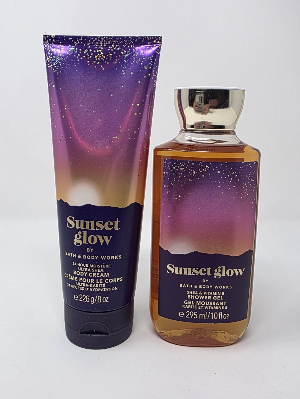 Bath & Body Works Sunset Glow Body Wash & Body Cream 8 Fl Oz 2 Piece Set New